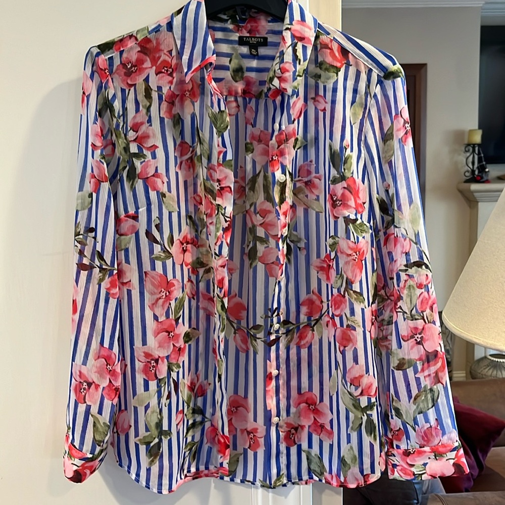 Talbots sheer blouse